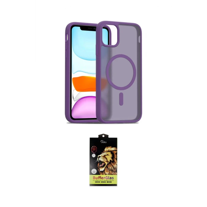 ieg™ iPhone 11 Kılıf Siluet Minimal Prime - Siyah Buffer Cam Ekran Koruyucu