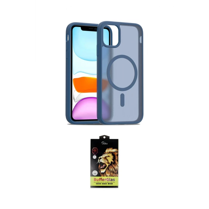 ieg™ iPhone 11 Kılıf Siluet Minimal Prime - Siyah Buffer Cam Ekran Koruyucu