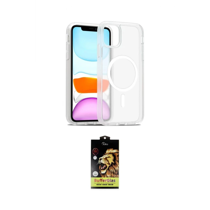 ieg™ iPhone 11 Kılıf Siluet Minimal Prime - Siyah Buffer Cam Ekran Koruyucu