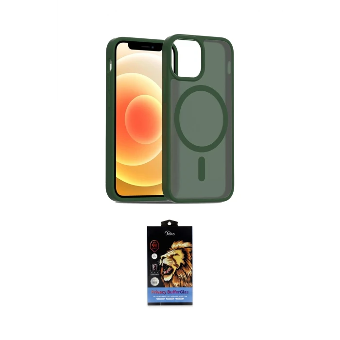 ieg™ iPhone 11 Kılıf Siluet Minimal Prime - Siyah Buffer Hayalet Cam Ekran Koruyucu
