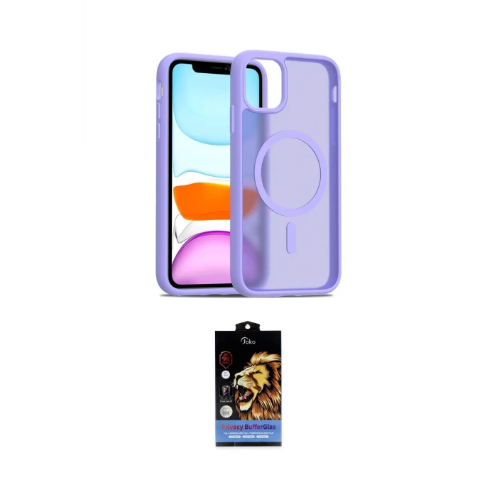 ieg™ iPhone 11 Kılıf Siluet Minimal Prime - Siyah Buffer Hayalet Cam Ekran Koruyucu