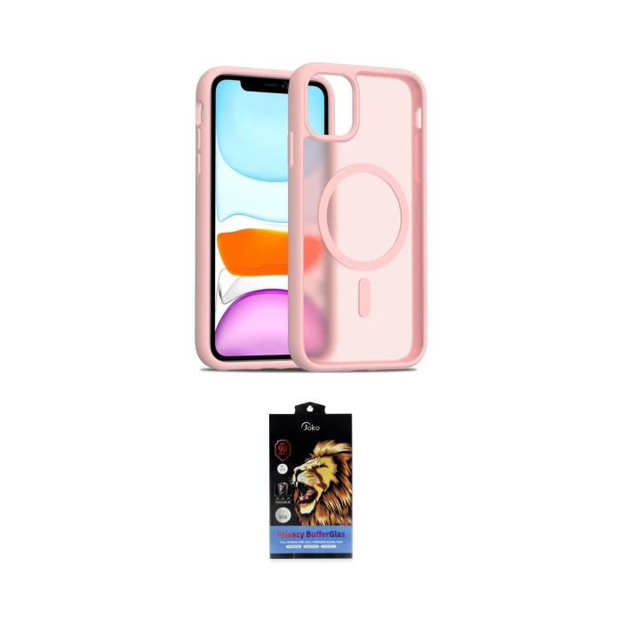 ieg™ iPhone 11 Kılıf Siluet Minimal Prime - Siyah Buffer Hayalet Cam Ekran Koruyucu
