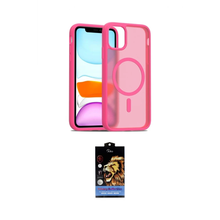 ieg™ iPhone 11 Kılıf Siluet Minimal Prime - Siyah Buffer Hayalet Cam Ekran Koruyucu