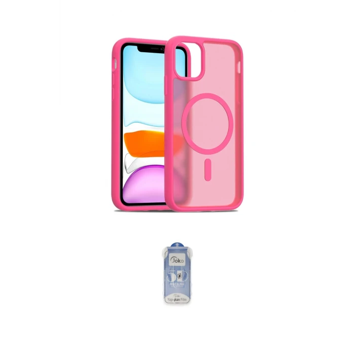 ieg™ iPhone 11 Kılıf Siluet Minimal Prime - Siyah Joko Magic 5D Cam