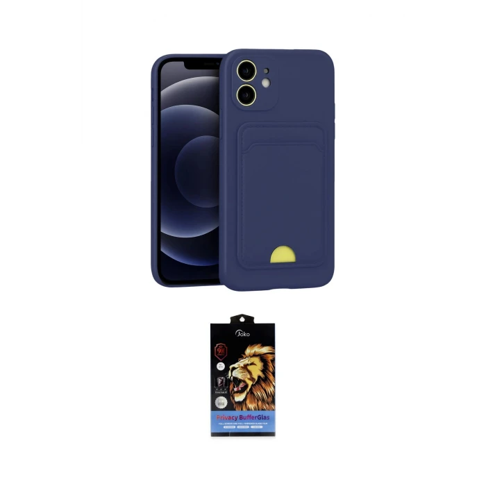 ieg™ iPhone 11 Kılıf Vadi Çizgi Prime - Siyah Buffer Hayalet Cam Ekran Koruyucu