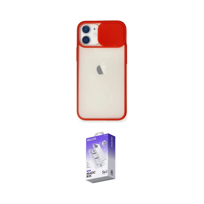 ieg™ iPhone 11 Kılıf Vadi Çizgi - Siyah Bilvis 5in1 3D Magic Cam Ekran Koruyucu