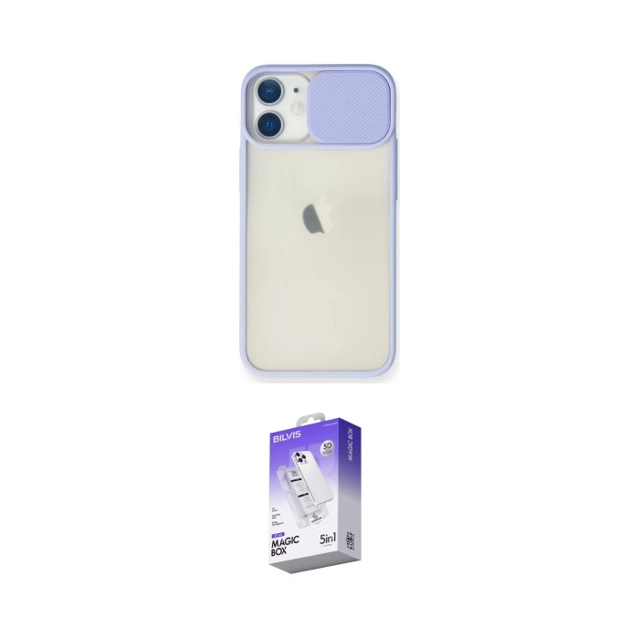 ieg™ iPhone 11 Kılıf Vadi Çizgi - Siyah Bilvis 5in1 3D Magic Cam Ekran Koruyucu