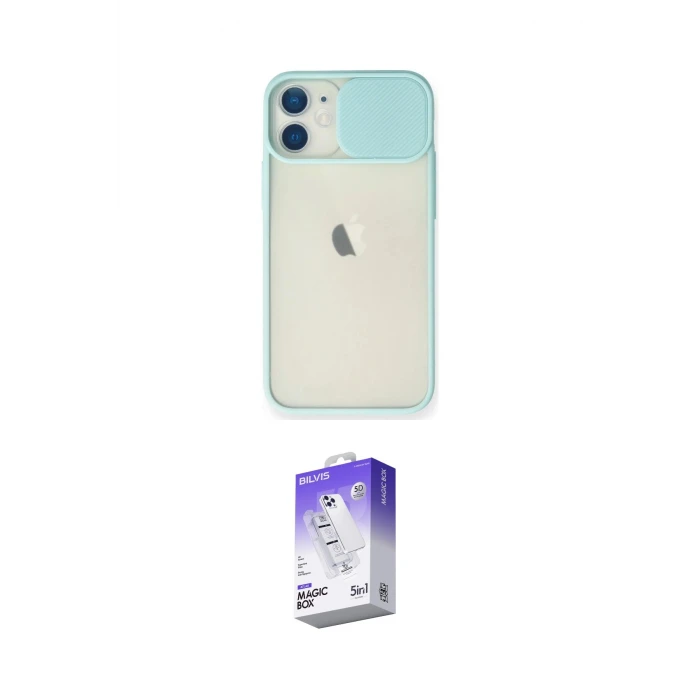 ieg™ iPhone 11 Kılıf Vadi Çizgi - Siyah Bilvis 5in1 3D Magic Cam Ekran Koruyucu