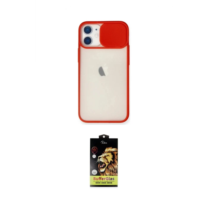 ieg™ iPhone 11 Kılıf Vadi Çizgi - Siyah Buffer Cam Ekran Koruyucu