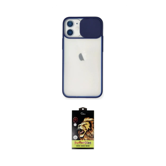 ieg™ iPhone 11 Kılıf Vadi Çizgi - Siyah Buffer Cam Ekran Koruyucu