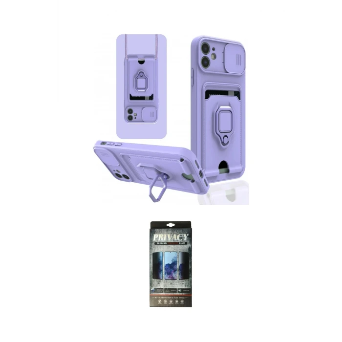 ieg™ iPhone 11 Kılıf Vadi Form Prime - Siyah 34D Hayalet Izgaralı Cam
