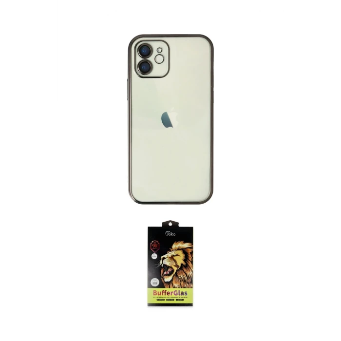ieg™ iPhone 11 Kılıf Vadi Minimal - Siyah Buffer Cam Ekran Koruyucu