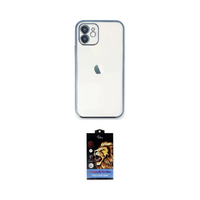 ieg™ iPhone 11 Kılıf Vadi Minimal - Siyah Buffer Hayalet Cam Ekran Koruyucu