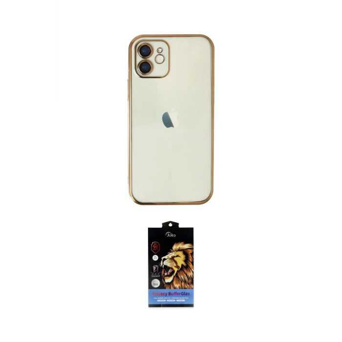 ieg™ iPhone 11 Kılıf Vadi Minimal - Siyah Buffer Hayalet Cam Ekran Koruyucu