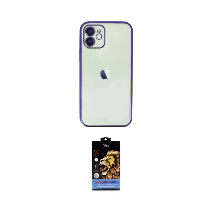 ieg™ iPhone 11 Kılıf Vadi Minimal - Siyah Buffer Hayalet Cam Ekran Koruyucu