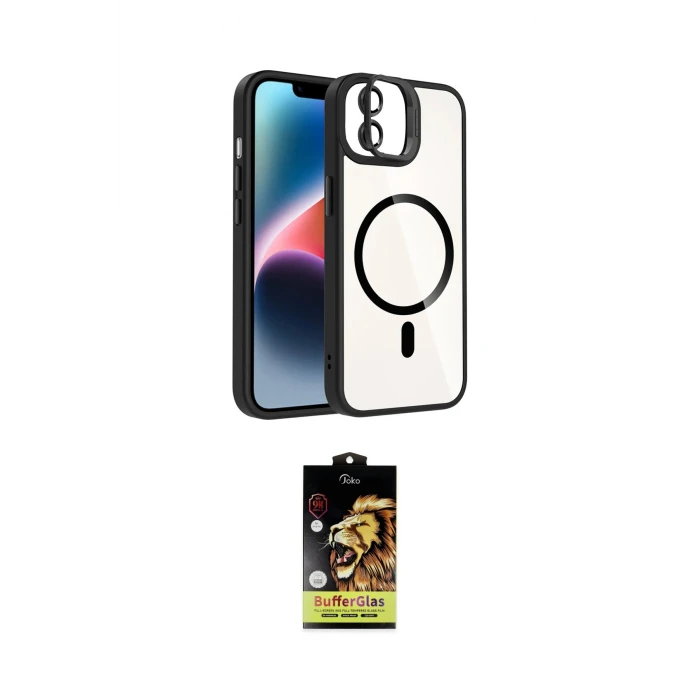 ieg™ iPhone 11 Kılıf Yadigar Asil Koleksiyonu - Siyah Buffer Cam Ekran Koruyucu