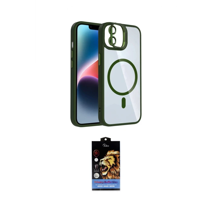 ieg™ iPhone 11 Kılıf Yadigar Asil Koleksiyonu - Siyah Buffer Hayalet Cam Ekran Koruyucu