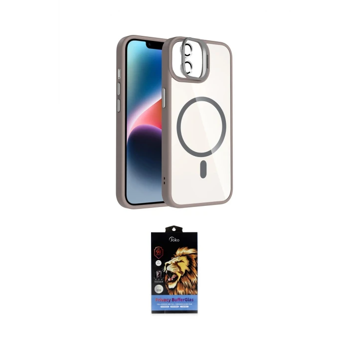 ieg™ iPhone 11 Kılıf Yadigar Asil Koleksiyonu - Siyah Buffer Hayalet Cam Ekran Koruyucu