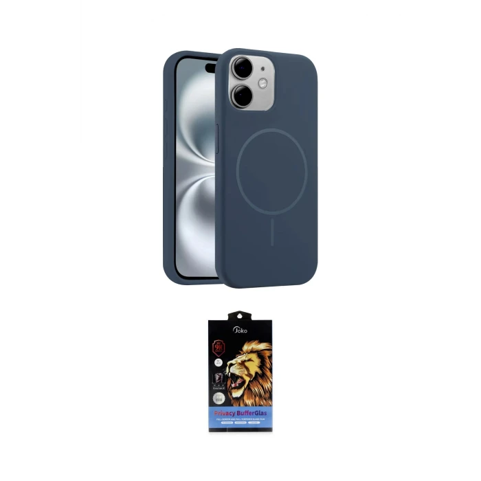ieg™ iPhone 11 Kılıf Yankı Form Serisi - Siyah Buffer Hayalet Cam Ekran Koruyucu