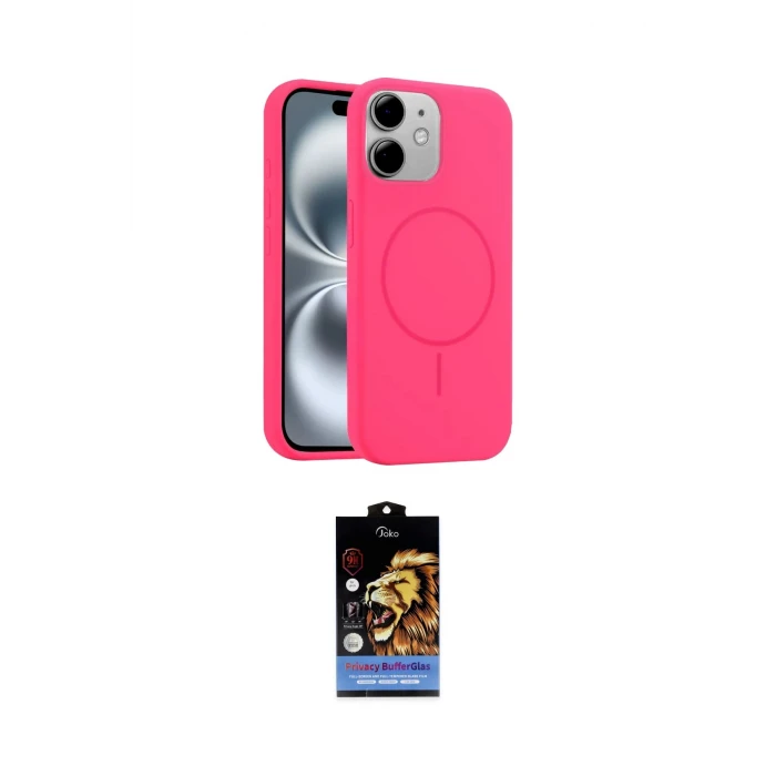 ieg™ iPhone 11 Kılıf Yankı Form Serisi - Siyah Buffer Hayalet Cam Ekran Koruyucu