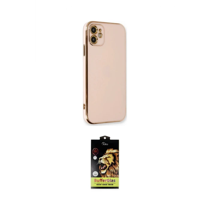ieg™ iPhone 11 Kılıf Yankı Serisi - Siyah Buffer Cam Ekran Koruyucu