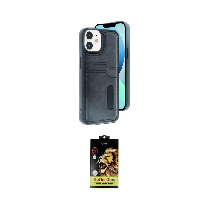 ieg™ iPhone 11 Kılıf Yörünge Işık Serisi - Siyah Buffer Cam Ekran Koruyucu