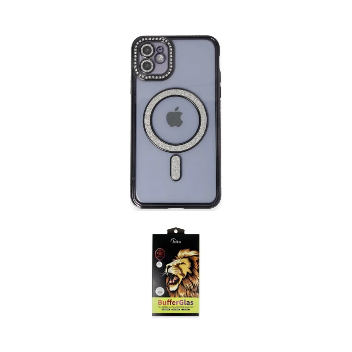 ieg™ iPhone 11 Kılıf Zirve Doku Prime - Siyah Buffer Cam Ekran Koruyucu