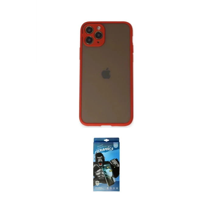 ieg™ iPhone 11 Pro Kılıf Ahenk Çizgi Serisi - Siyah 34D Izgaralı Cam