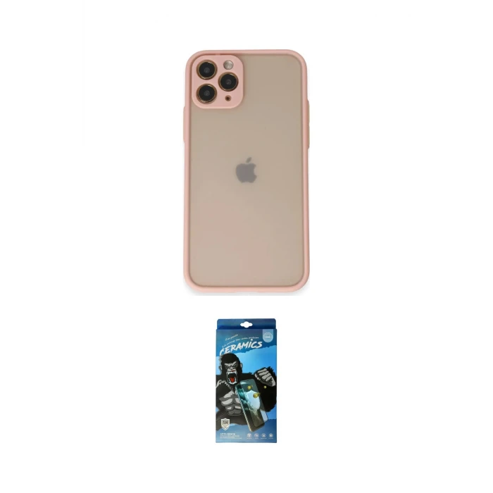 ieg™ iPhone 11 Pro Kılıf Ahenk Çizgi Serisi - Siyah 34D Izgaralı Cam