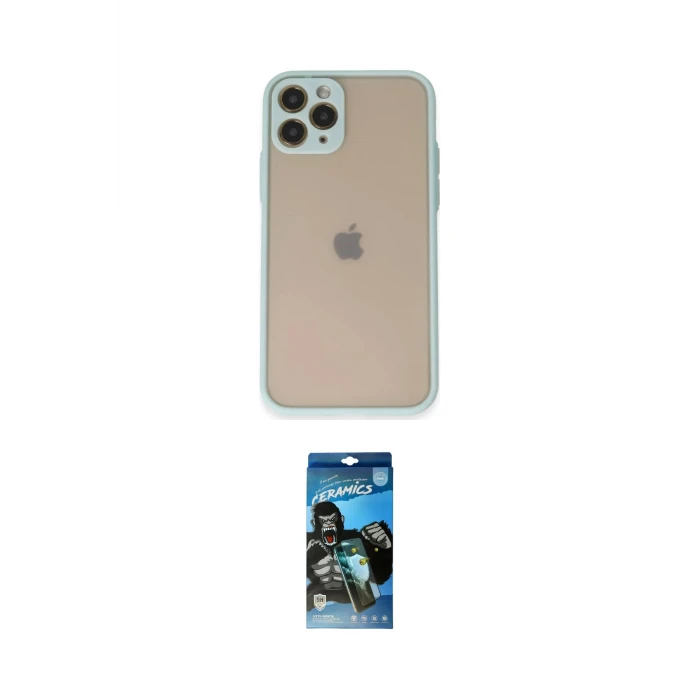 ieg™ iPhone 11 Pro Kılıf Ahenk Çizgi Serisi - Siyah 34D Izgaralı Cam
