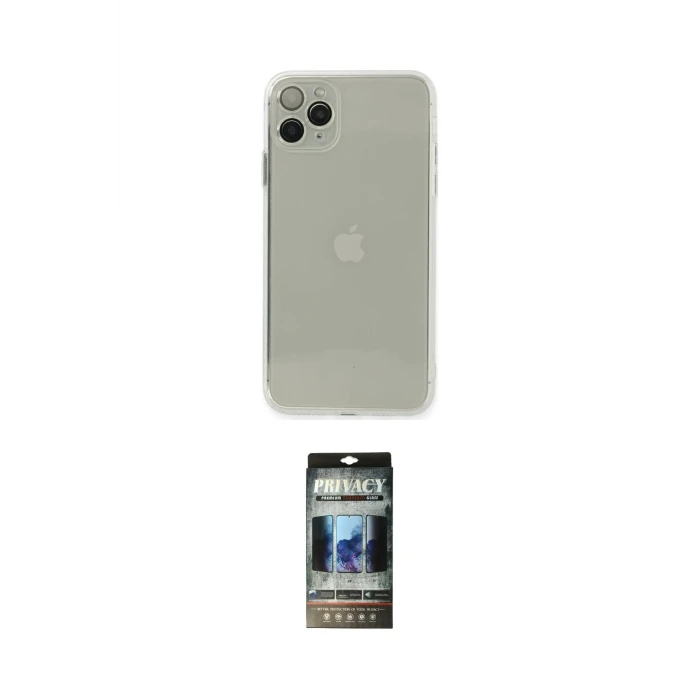 ieg™ iPhone 11 Pro Kılıf Ahenk Doku - Siyah 34D Hayalet Izgaralı Cam