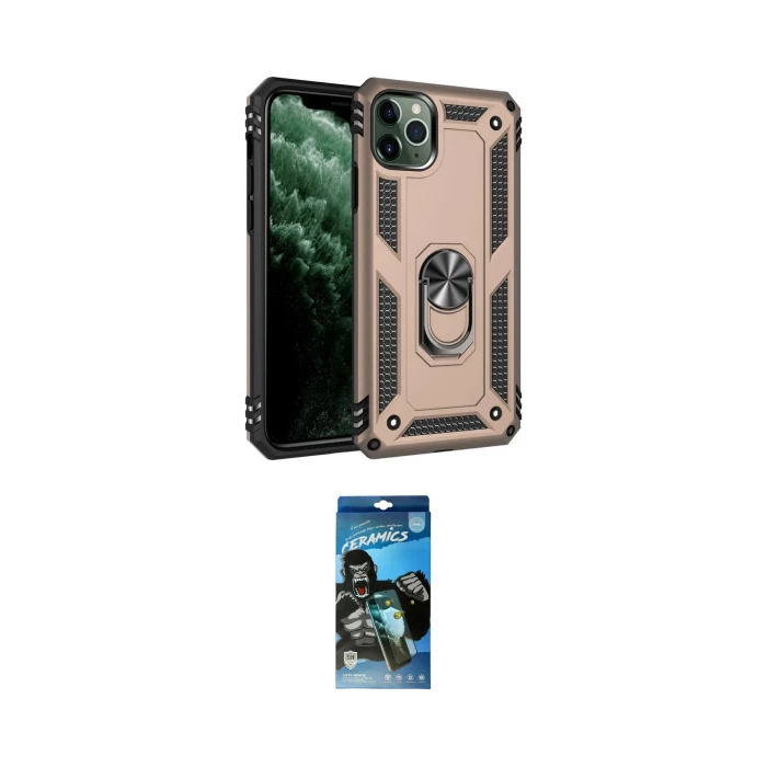 ieg™ iPhone 11 Pro Kılıf Ahenk Klasik Koleksiyonu - Siyah 34D Izgaralı Cam