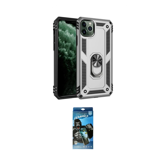 ieg™ iPhone 11 Pro Kılıf Ahenk Klasik Koleksiyonu - Siyah 34D Izgaralı Cam