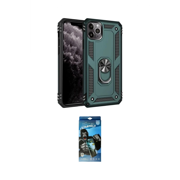 ieg™ iPhone 11 Pro Kılıf Ahenk Klasik Koleksiyonu - Siyah 34D Izgaralı Cam