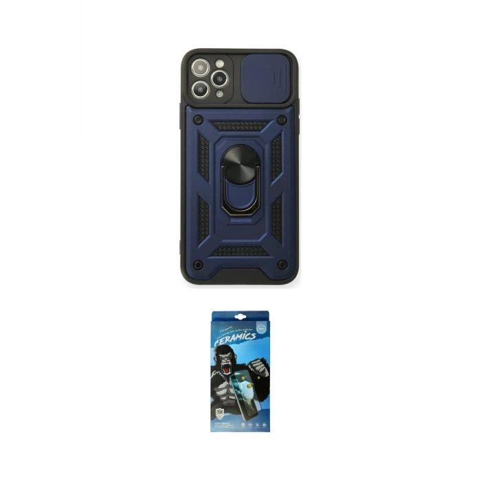 ieg™ iPhone 11 Pro Kılıf Ahenk Klasik - Siyah 34D Izgaralı Cam