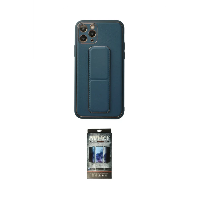 ieg™ iPhone 11 Pro Kılıf Akış Doku - Siyah 34D Hayalet Izgaralı Cam