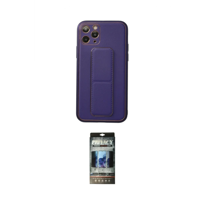 ieg™ iPhone 11 Pro Kılıf Akış Doku - Siyah 34D Hayalet Izgaralı Cam