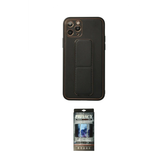 ieg™ iPhone 11 Pro Kılıf Akış Doku - Siyah 34D Hayalet Izgaralı Cam