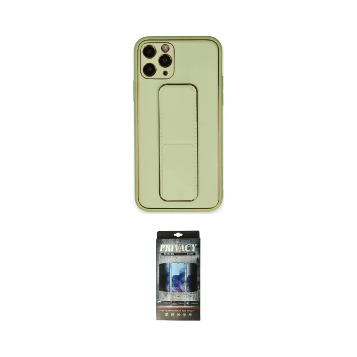 ieg™ iPhone 11 Pro Kılıf Akış Doku - Siyah 34D Hayalet Izgaralı Cam