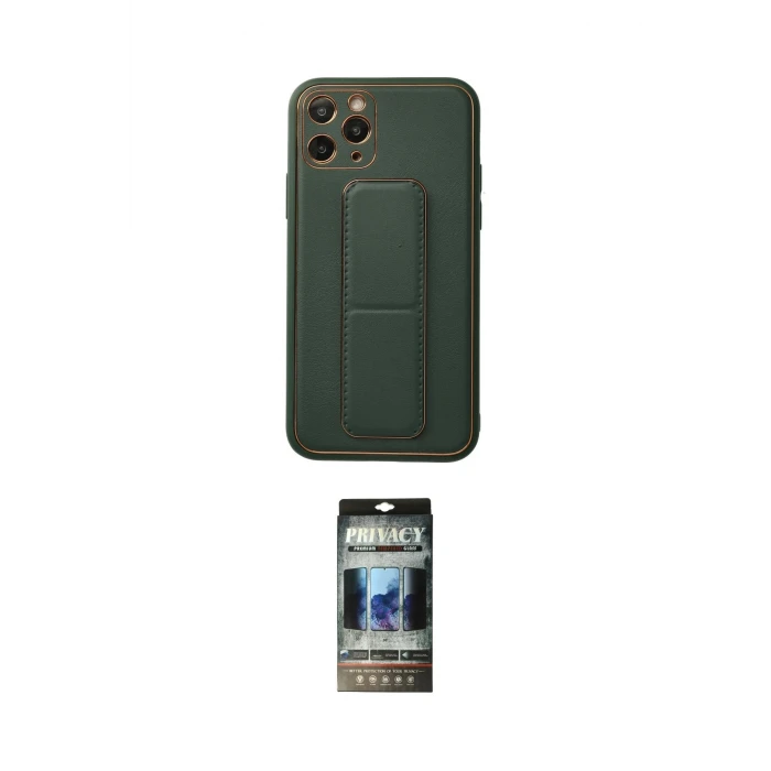 ieg™ iPhone 11 Pro Kılıf Akış Doku - Siyah 34D Hayalet Izgaralı Cam