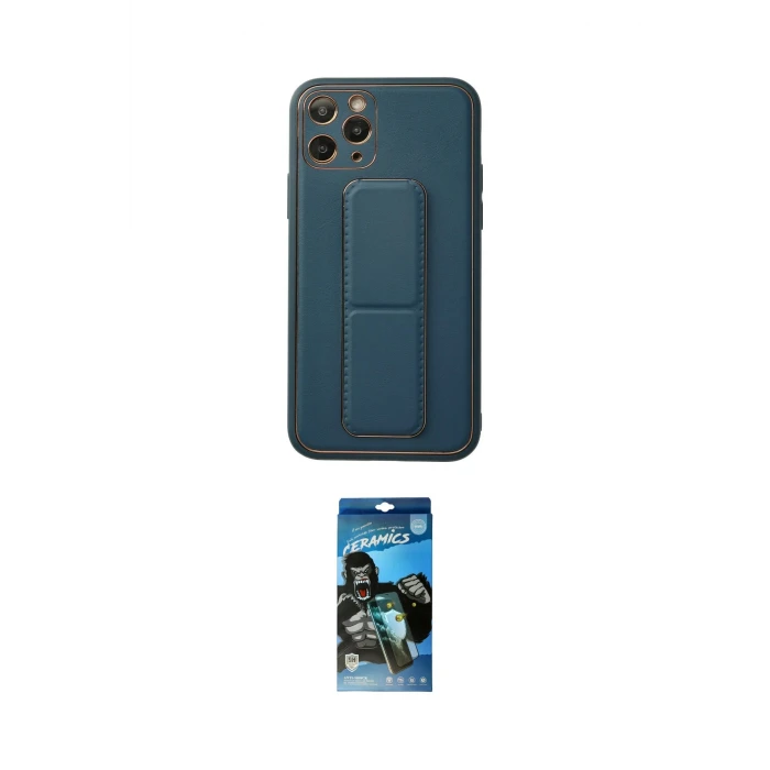 ieg™ iPhone 11 Pro Kılıf Akış Doku - Siyah 34D Izgaralı Cam