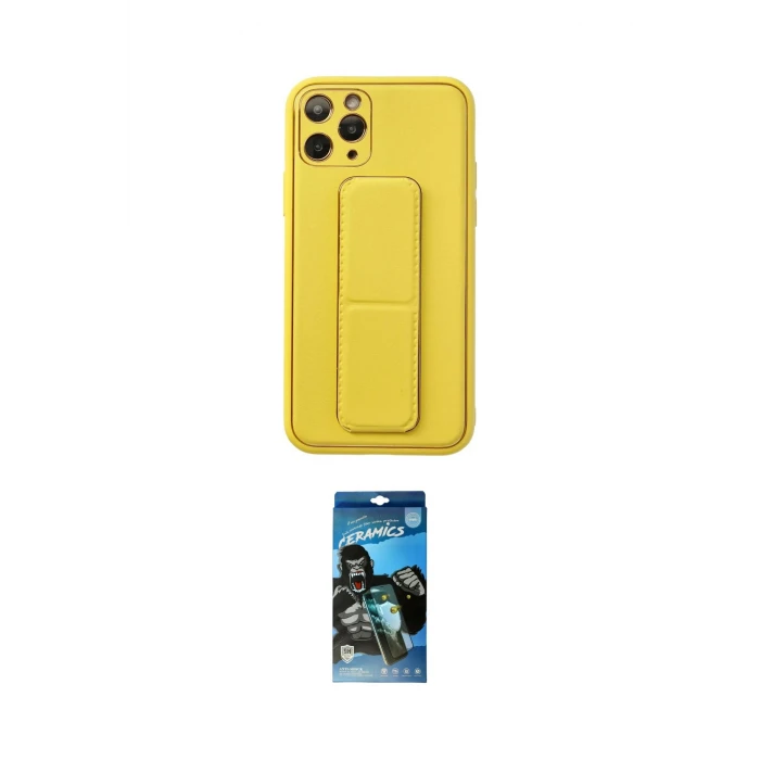 ieg™ iPhone 11 Pro Kılıf Akış Doku - Siyah 34D Izgaralı Cam
