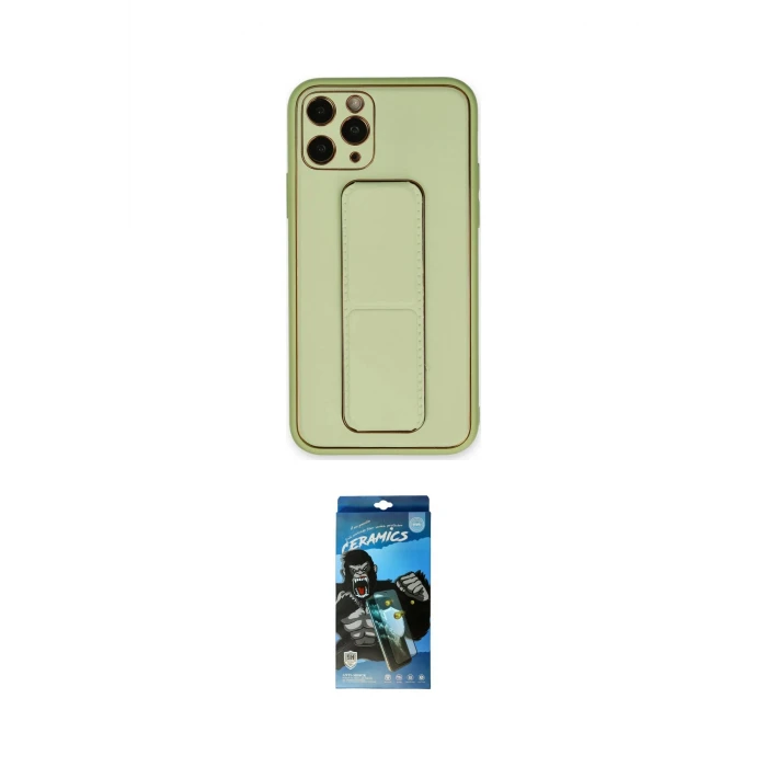 ieg™ iPhone 11 Pro Kılıf Akış Doku - Siyah 34D Izgaralı Cam