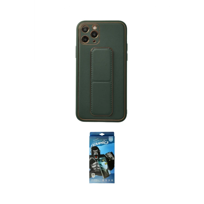ieg™ iPhone 11 Pro Kılıf Akış Doku - Siyah 34D Izgaralı Cam