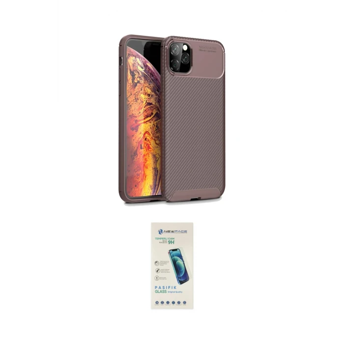 ieg™ iPhone 11 Pro Kılıf Eksen Form Prime - Şeffaf Pasifik Cam Ekran Koruyucu
