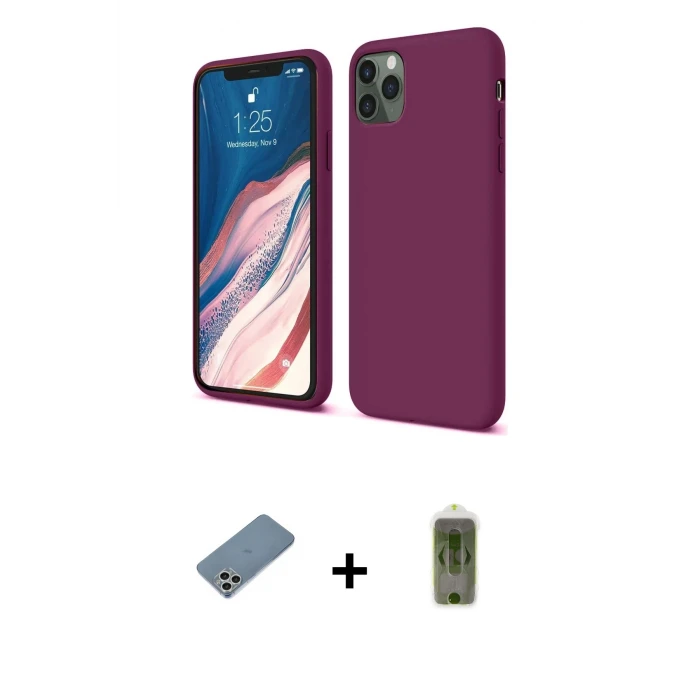 ieg™ iPhone 11 Pro Kılıf Kozmos Yansıma Özel Seri - Siyah Joko Magic 5D Hayalet Cam + Shine Kamera Lens Koruma Cam - GS