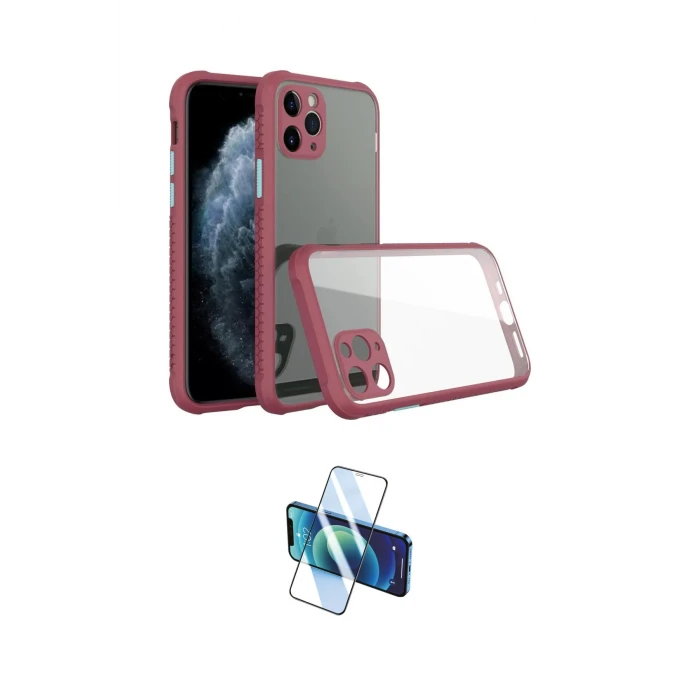 ieg™ iPhone 11 Pro Kılıf Nova Asil Özel Seri - Siyah 3D Antistatik Cam Ekran Koruyucu