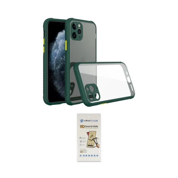 ieg™ iPhone 11 Pro Kılıf Nova Asil Özel Seri - Siyah Mat Seramik Nano Ekran Koruyucu