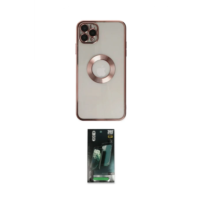 ieg™ iPhone 11 Pro Kılıf Pusula Form - Şeffaf 360 Full Body Arka Koruyucu