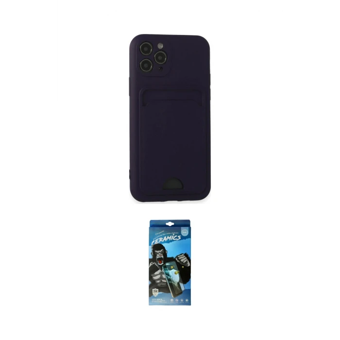 ieg™ iPhone 11 Pro Kılıf Vadi Çizgi Prime - Siyah 34D Izgaralı Cam